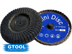 фото Круг лепестковый торцевой GTOOL для труднодоступных мест QCD d75, зерно P80